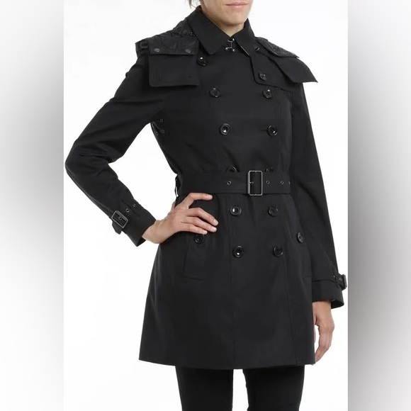 Burberry Brit Black Reymoore Trench Coat with removable liner and hood - Picture 2 of 7
